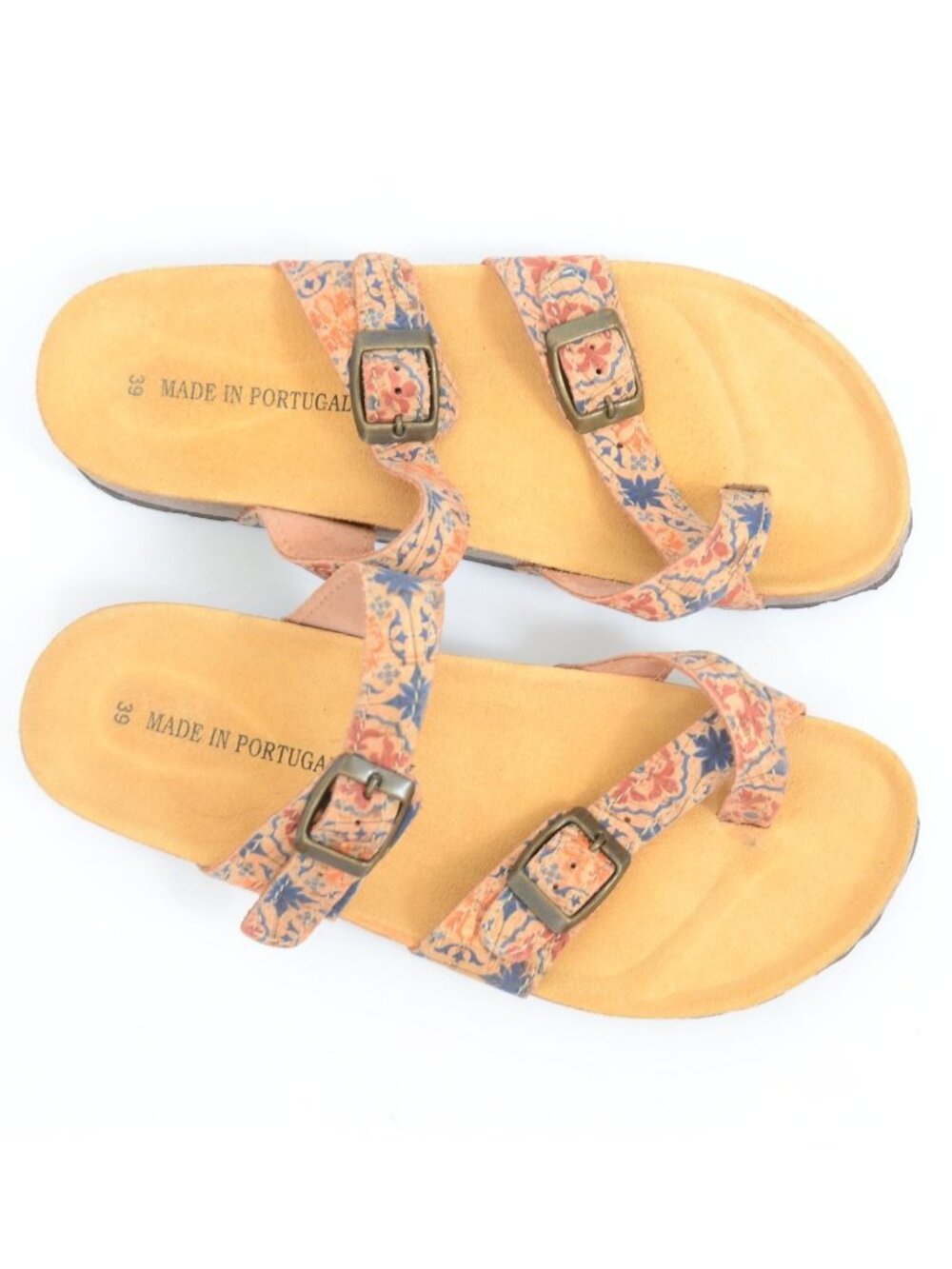 Time and Tru Sz 8.5 Footbed Thong Slide Floral Boho Summer Beach Toe Ring Sandal - Picture 4 of 7
